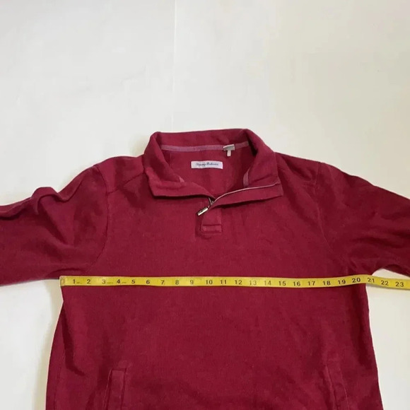 Tommy Bahama quarter zip ribbed sweatshirt Brick red Men’s size small Casual - Picture 6 of 12